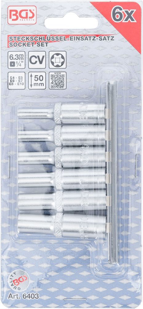 Produktbild Steckschlüssel Einsatz Satz E-Profil tief E4-E10 6 teilig bild 4