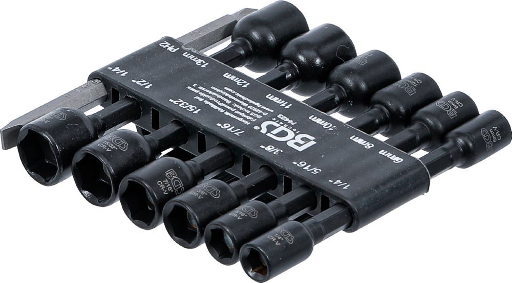 Produktbild Steckschlüssel Einsatz Satz Sechskant Außensechskant 1/4 Zoll 14 teilig bild 2