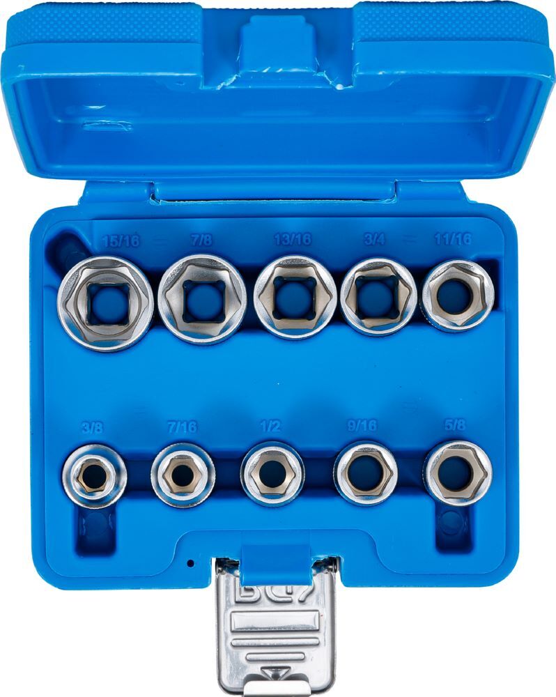 Produktbild Steckschlüssel Einsatz Satz Sechskant Innenvierkant 1/2 Zoll 10 teilig bild 4