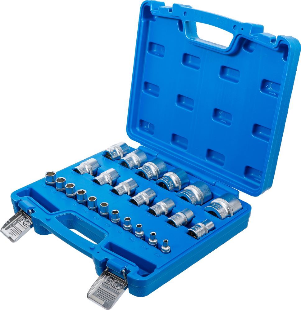 Produktbild Steckschlüssel Einsatz Satz Sechskant Antrieb Innenvierkant 24 teilig Zollmaße bild 3