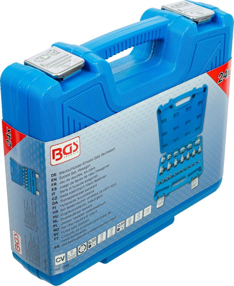 Produktbild Steckschlüssel Einsatz Satz Sechskant Antrieb Innenvierkant 24 teilig Zollmaße bild 6