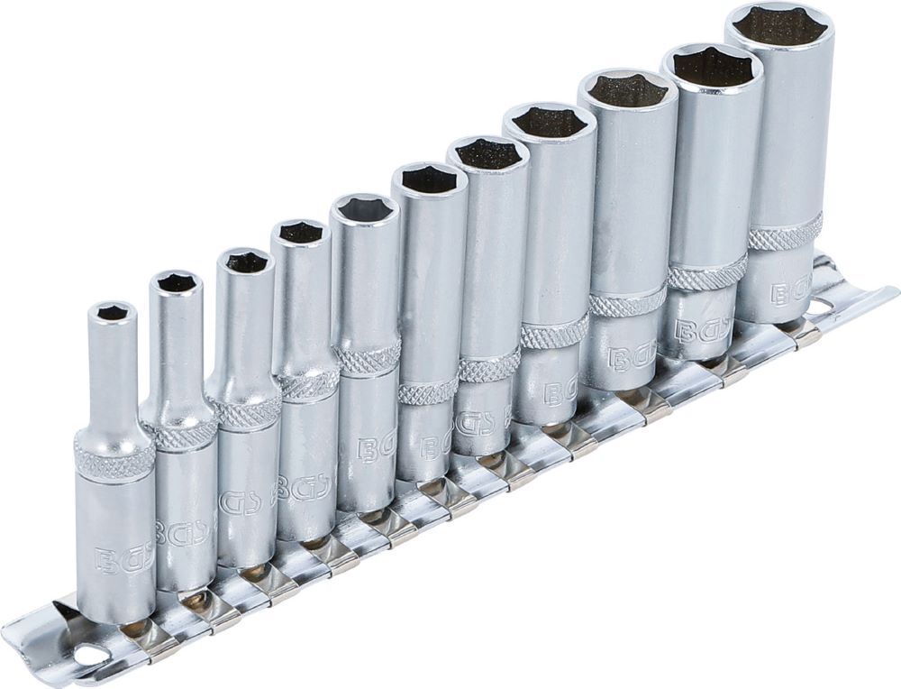 Produktbild Steckschlüssel Einsatz Satz Sechskant tief Innenvierkant 1/4 Zoll 4-13 mm bild 2