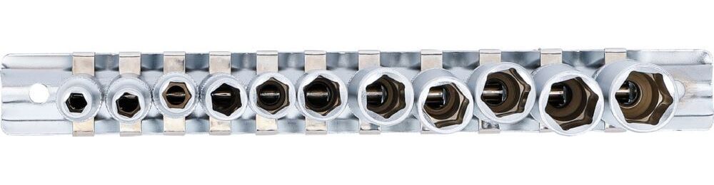 Produktbild Steckschlüssel Einsatz Satz Sechskant tief Innenvierkant 1/4 Zoll 11 teilig  bild 3