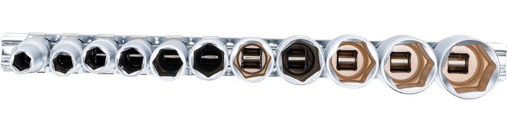 Produktbild Steckschlüssel Einsatz Satz Sechskant tief Innenvierkant 3/8 Zoll 11 teilig bild 3