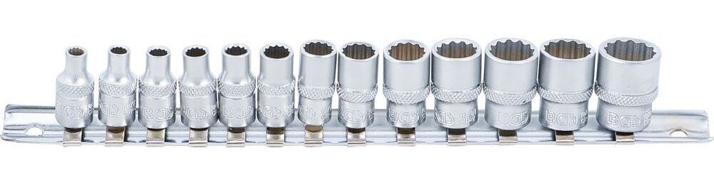 Produktbild BGS Steckschlüssel Einsatz Satz Zwölfkant Innenvierkant 1/4 Zoll 4-14 mm 13 teilig