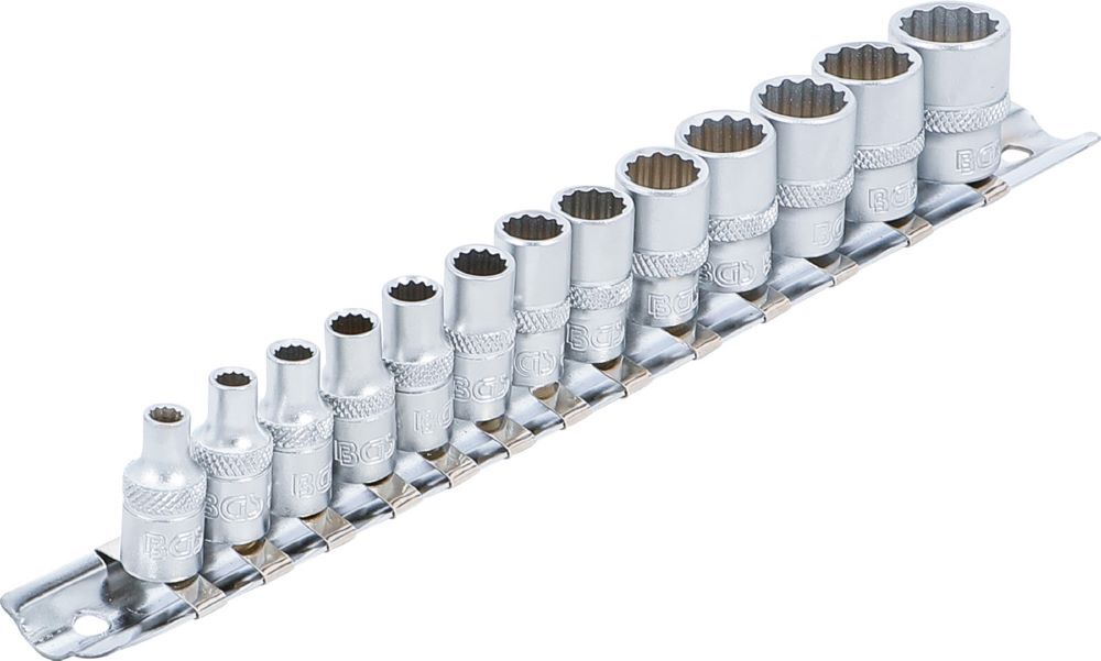 Produktbild Steckschlüssel Einsatz Satz Zwölfkant Innenvierkant 1/4 Zoll 4-14 mm 13 teilig bild 2