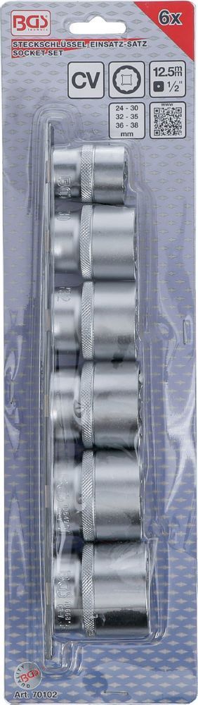 Produktbild Steckschlüssel Einsatz Satz Zwölfkant Innenvierkant 1/2 Zoll 24-38 mm 6 teilig bild 4