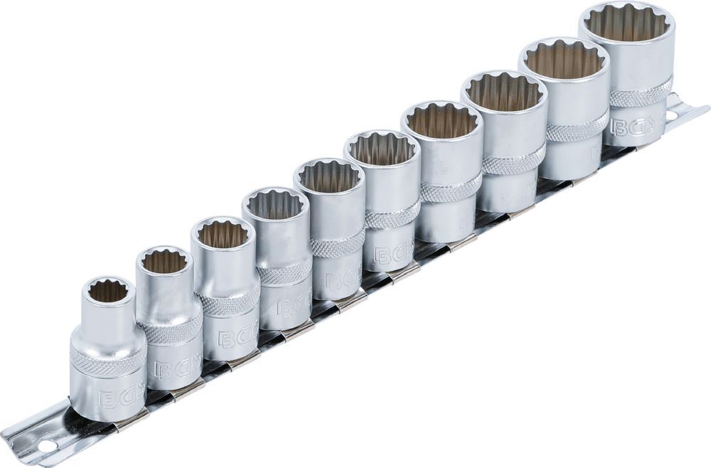 Produktbild Steckschlüssel Einsatz Satz Zwölfkant Innenvierkant 1/2 Zoll 10 teilig Zollgröße bild 2