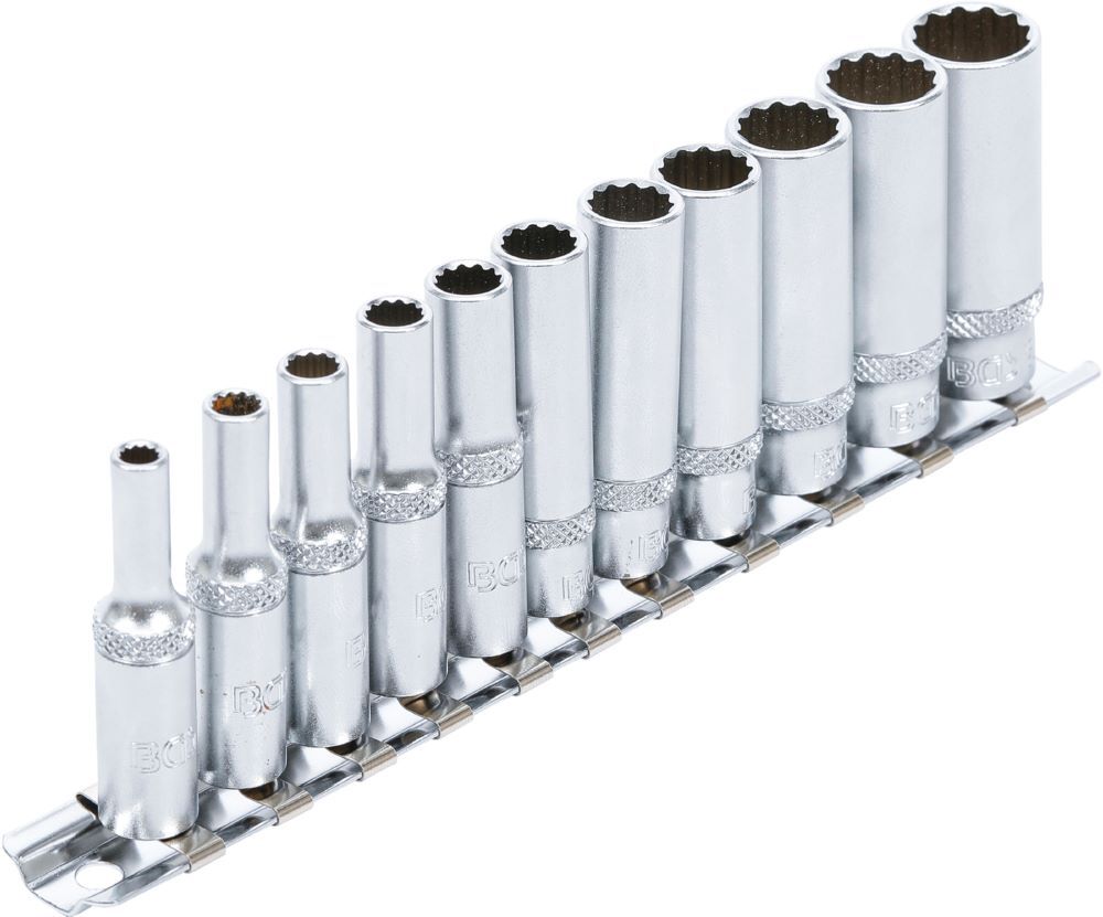 Produktbild Steckschlüssel Einsatz Satz Zwölfkant tief Innenvierkant 1/4 Zoll 4-13 mm bild 2