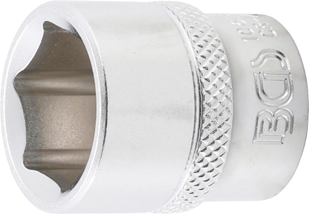 BGS Steckschlüssel Einsatz 18 mm Sechskant Antrieb Innenvierkant 10 mm 3/8 Zoll Produktbild BGS Steckschlüssel Einsatz 18 mm Sechskant Antrieb Innenvierkant 10 mm 3/8 Zoll