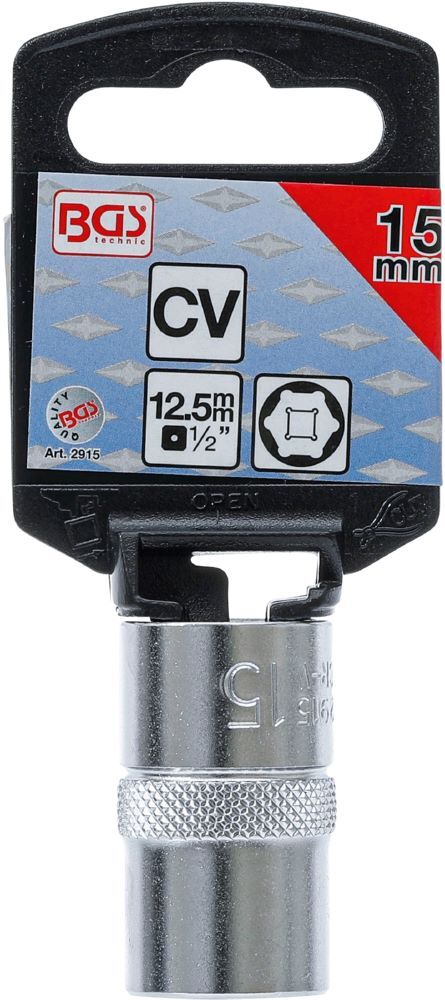 Produktbild Steckschlüssel Einsatz Sechskant Antrieb Innenvierkant 1/2 Zoll 15 mm  bild 3