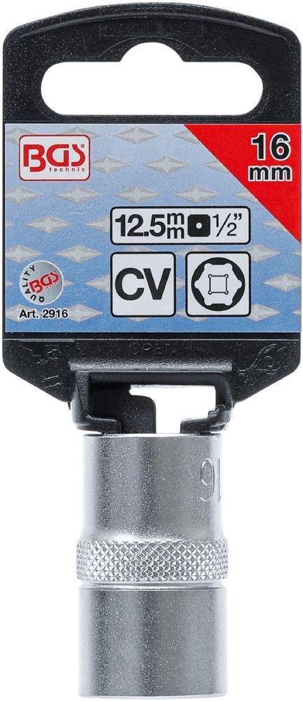 Produktbild Steckschlüssel Einsatz Sechskant Antrieb Innenvierkant 1/2 Zoll 16 mm  bild 3