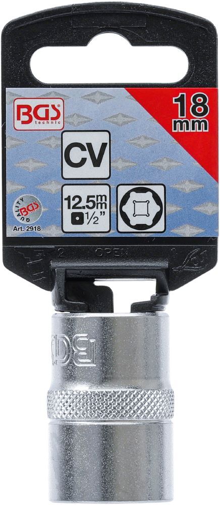 Produktbild Steckschlüssel Einsatz Sechskant Antrieb Innenvierkant 1/2 Zoll 18 mm  bild 3