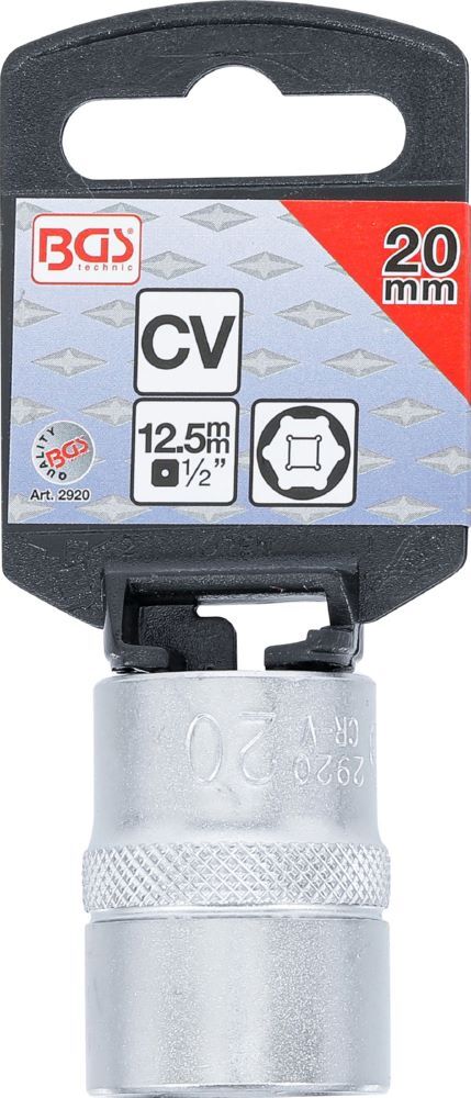 Produktbild Steckschlüssel Einsatz Sechskant Antrieb Innenvierkant 1/2 Zoll 20 mm  bild 3