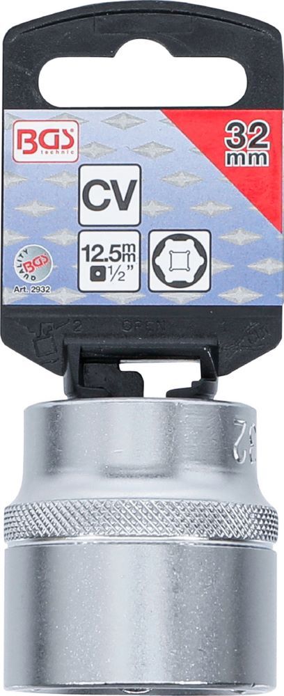 Produktbild Steckschlüssel Einsatz Sechskant Antrieb Innenvierkant 1/2 Zoll 32 mm  bild 3