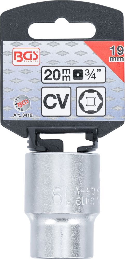 Produktbild Steckschlüssel Einsatz Sechskant Antrieb Innenvierkant 3/4 Zoll 19 mm bild 3