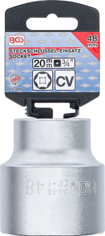 Produktbild Steckschlüssel Einsatz Sechskant Antrieb Innenvierkant 3/4 Zoll 48 mm bild 3