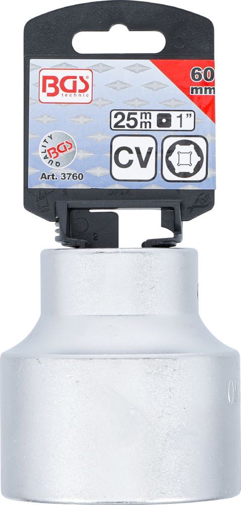 Produktbild Steckschlüssel Einsatz Sechskant Antrieb Innenvierkant 1 Zoll 60 mm bild 3