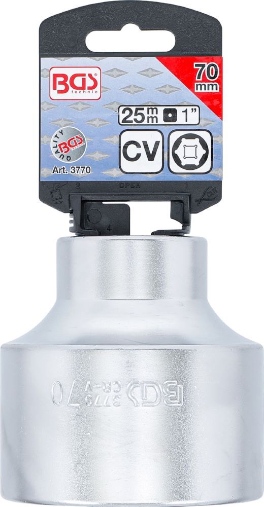 Produktbild Steckschlüssel Einsatz Sechskant Antrieb Innenvierkant 1 Zoll 70 mm bild 3