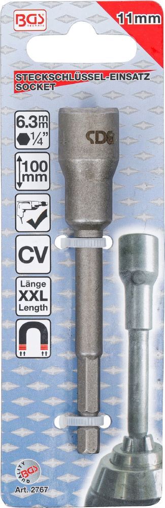 Produktbild Steckschlüssel Einsatz Sechskant extra lang für Bohrmaschinen 11 mm bild 4