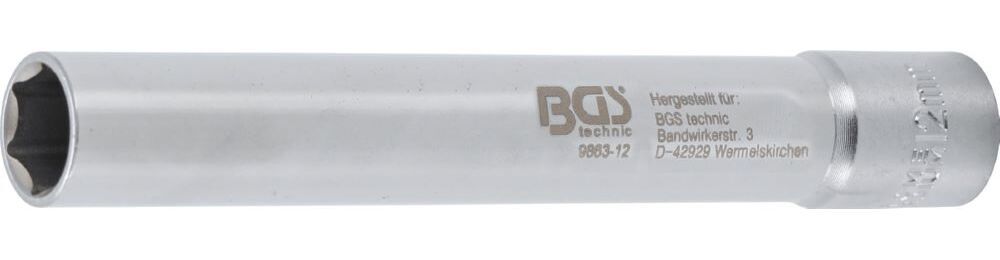 Produktbild BGS Steckschlüssel Einsatz Sechskant extra tief Innenvierkant 3/8 Zoll 12 mm