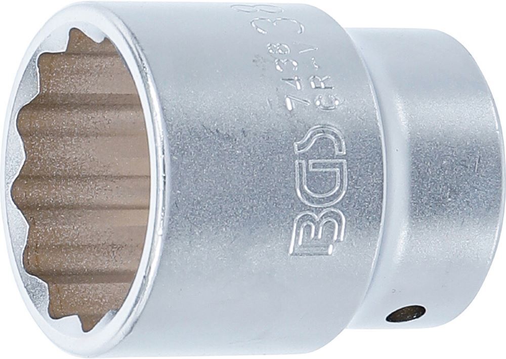 Produktbild BGS Steckschlüssel Einsatz Zwölfkant Antrieb Innenvierkant 20 mm 3/4 Zoll 38 mm
