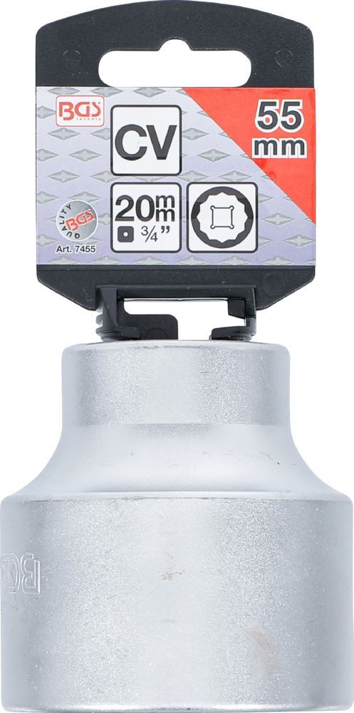 Produktbild Steckschlüssel Einsatz Zwölfkant Antrieb Innenvierkant 20 mm 3/4 Zoll 55 mm bild 3