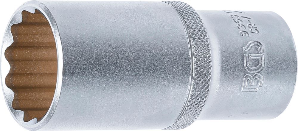 Produktbild BGS Steckschlüssel Einsatz Zwölfkant tief Antrieb Innenvierkant 1/2 Zoll 27 mm