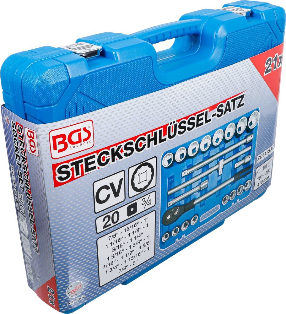 Produktbild Steckschlüssel Satz Antrieb 3/4 Zoll Zollgrößen 21 teilig bild 6