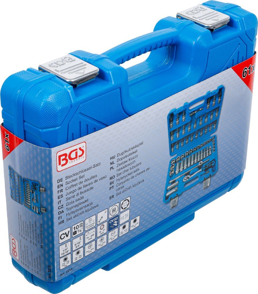 Produktbild Steckschlüssel Satz Antrieb 10 mm 3/8 Zoll Zollgrößen 61 teilig bild 6