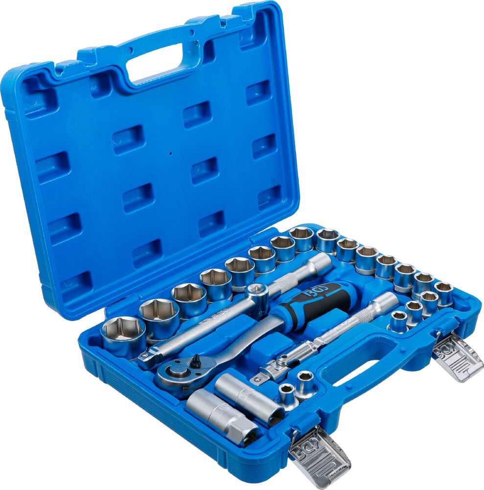 Produktbild Steckschlüssel Satz Antrieb 12,5 mm 1/2 Zoll Zollgrößen 27 teilig bild 2