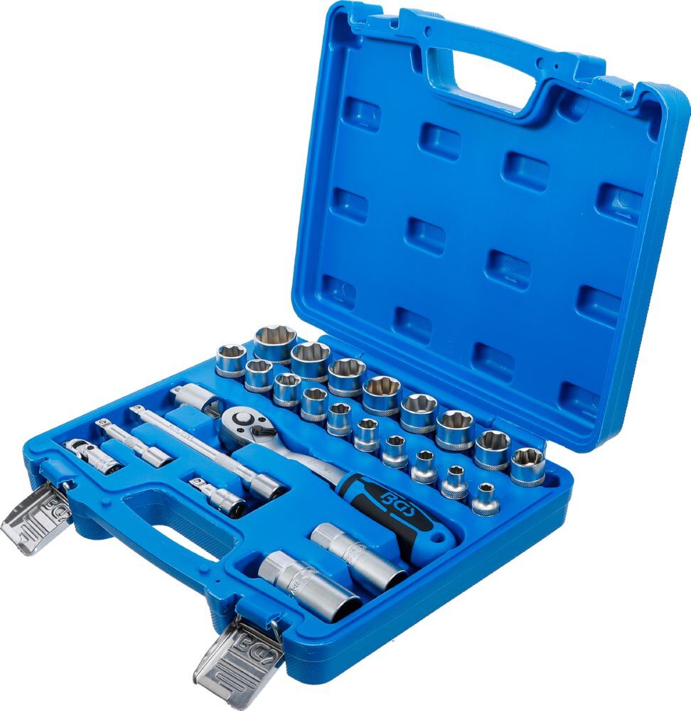 Produktbild Steckschlüssel Satz Wellenprofil Antrieb 10 mm 3/8 Zoll 26 teilig bild 3