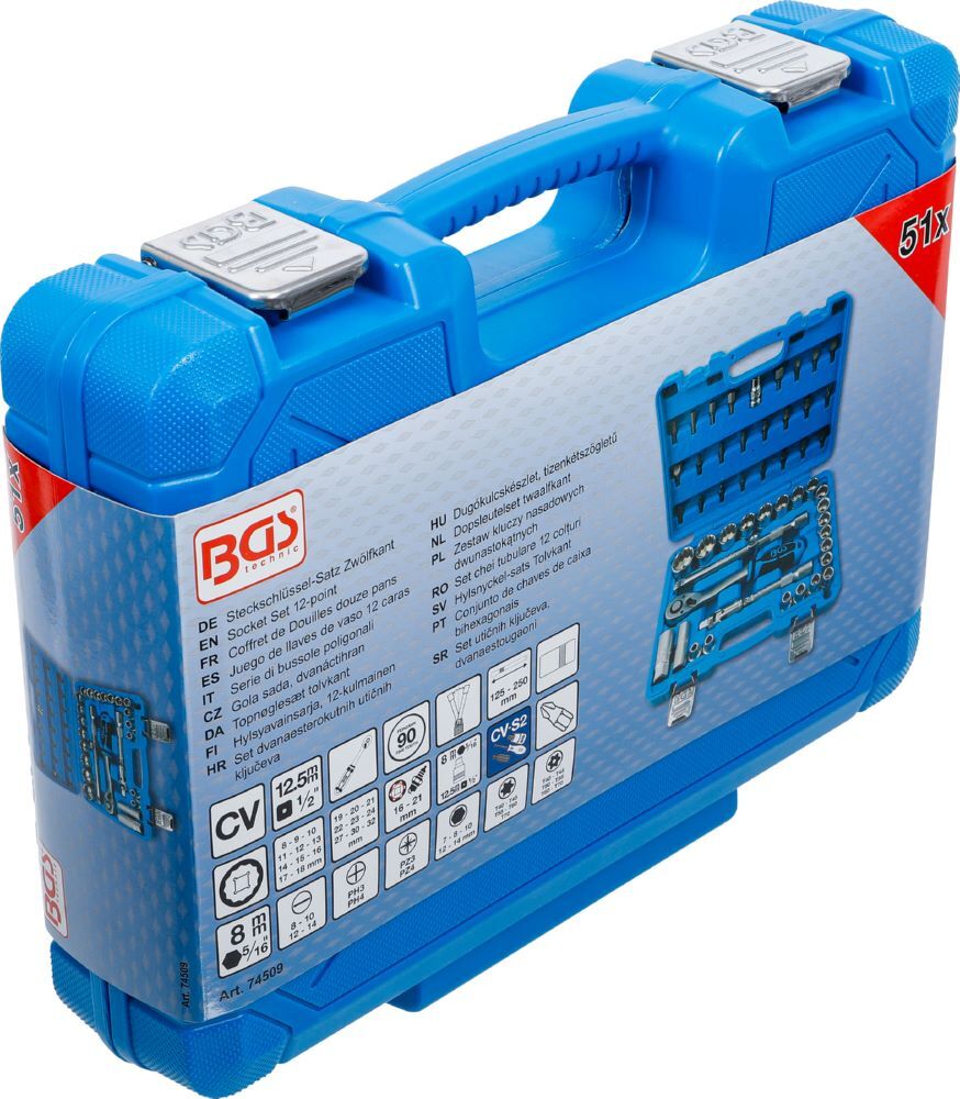 Produktbild Steckschlüssel Satz Zwölfkant Antrieb 1/2 Zoll 8 - 32 mm 51 teilig bild 6