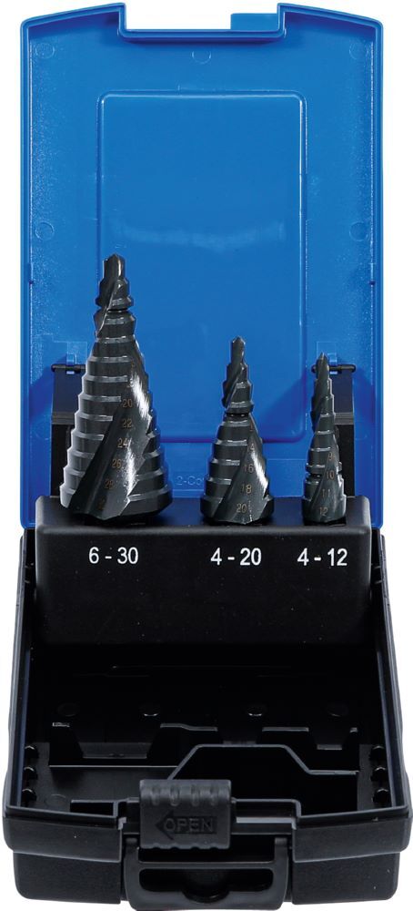 BGS Stufenbohrer Satz Durchmesser 4 - 30 mm 3 teilig Produktbild BGS Stufenbohrer Satz Durchmesser 4 - 30 mm 3 teilig