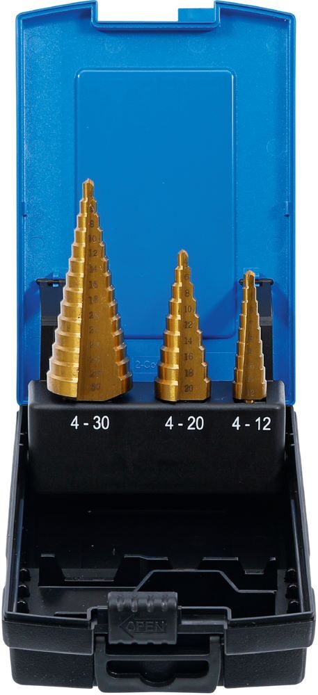 Produktbild BGS Stufenbohrer Satz titannitriert Durchmesser 4 - 30 mm 3 teilig