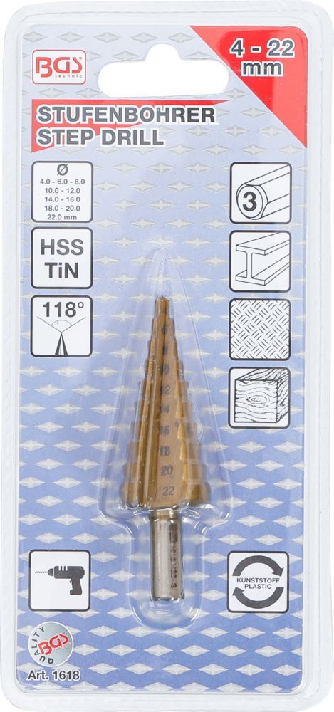 Produktbild Stufenbohrer titannitriert Durchmesser 4 - 22 mm bild 3