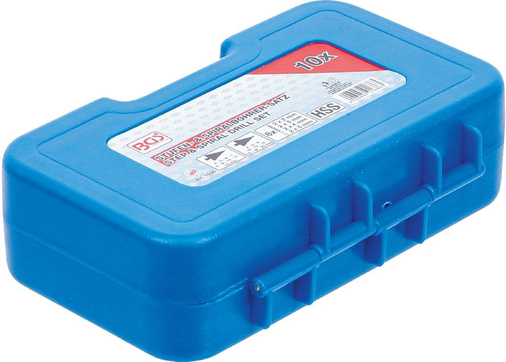 Produktbild Stufenbohrer und Spiralbohrer-Satz HSS 10 teilig bild 5