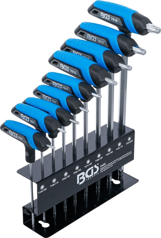 BGS T-Griff Schlüssel-Satz T10 - T50 9 teilig T-Profil Produktbild BGS T-Griff Schlüssel-Satz T10 - T50 9 teilig T-Profil
