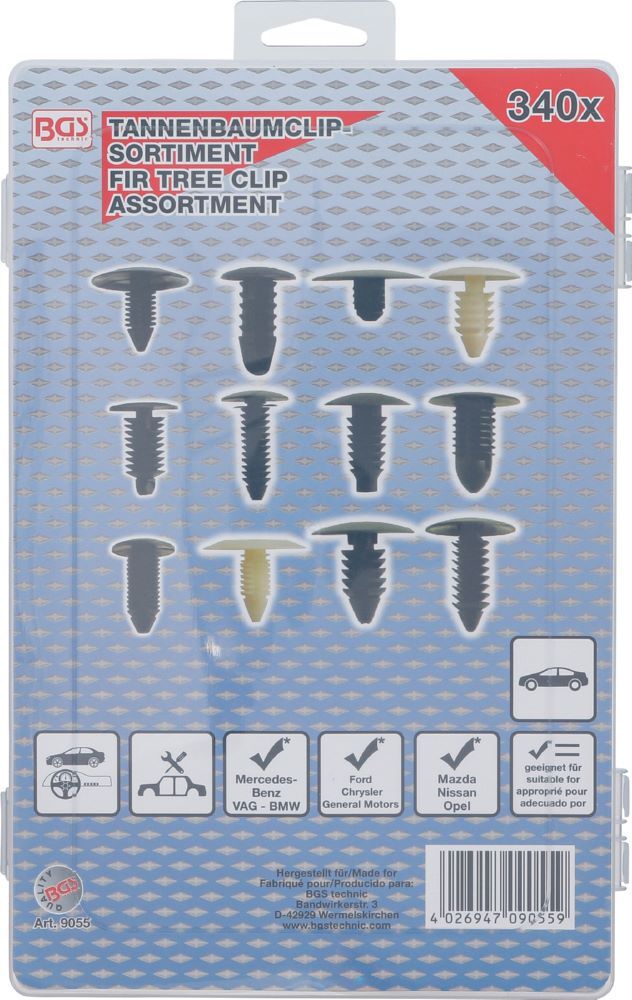 Produktbild Tannenbaumclip Sortiment für GM, VW, Chrysler, BMW, Nissan, Ford 340 teilig bild 3