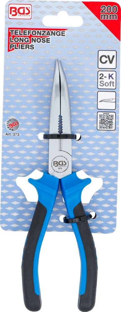 BGS Telefonzange gebogen 200 mm Blau Produktbild BGS Telefonzange gebogen 200 mm Blau bild 4