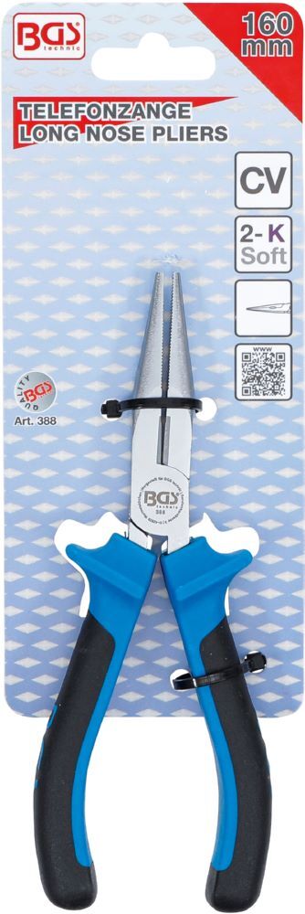 BGS Telefonzange gerade 160 mm Blau Produktbild BGS Telefonzange gerade 160 mm Blau bild 5