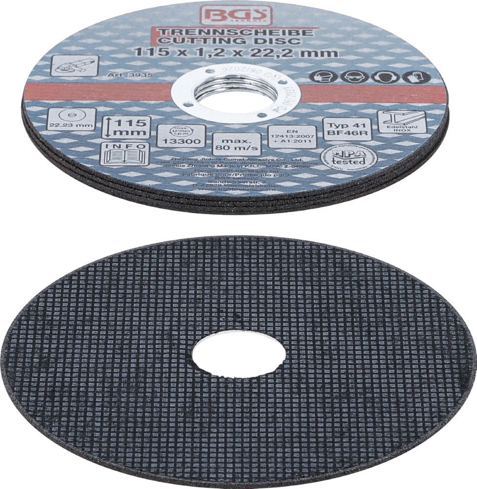 Produktbild Trennscheiben für Edelstahl Durchmesser 115 x 1,0 x 22,2 mm 5 teilig bild 3