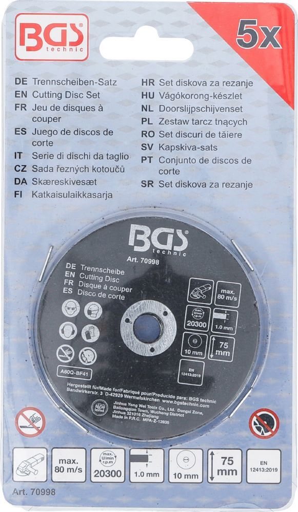 Produktbild Trennscheiben Satz für Edelstahl Durchmesser 75 x 1,0 x 10 mm 5 teilig bild 3