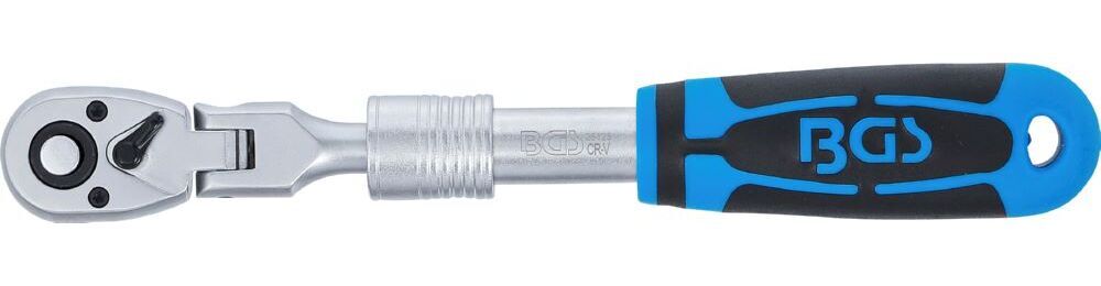 Produktbild Umschaltknarre ausziehbar abwinkelbar Abtrieb Außenvierkant 1/4 Zoll 210-250 mm bild 2