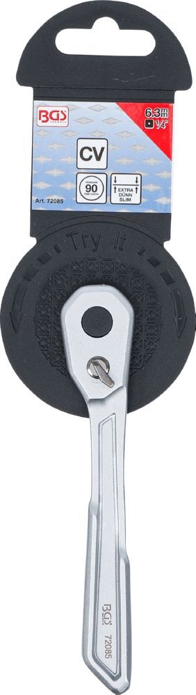 Produktbild Umschaltknarre extra flach feinverzahnt Abtrieb Außenvierkant 1/4 Zoll bild 6