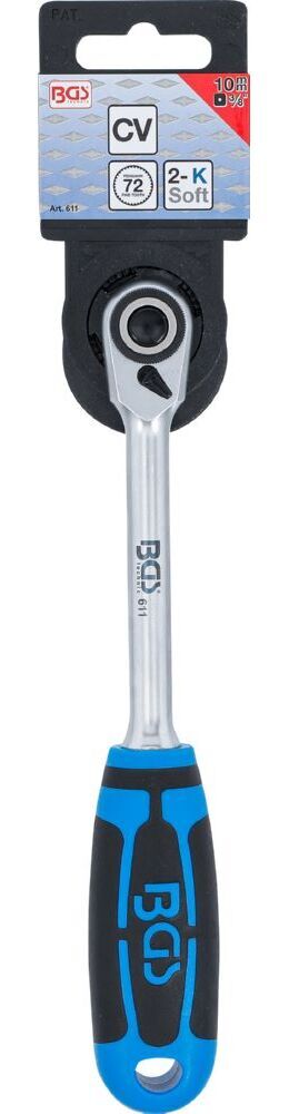 Produktbild Umschaltknarre feinverzahnt Abtrieb Außenvierkant 10 mm 3/8 Zoll bild 6