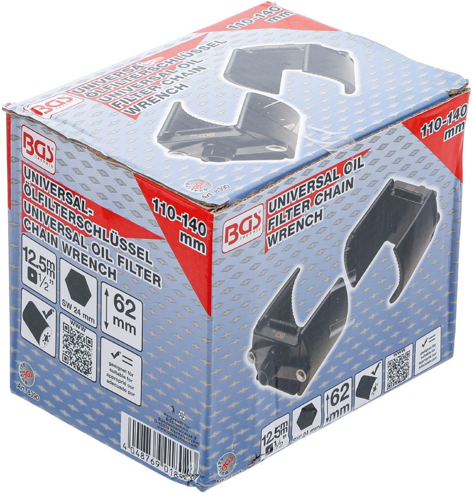 Produktbild Universal Ölfilterschlüssel Antrieb Innenvierkant 1/2 Zoll Durchmesser 110 - 140 bild 4