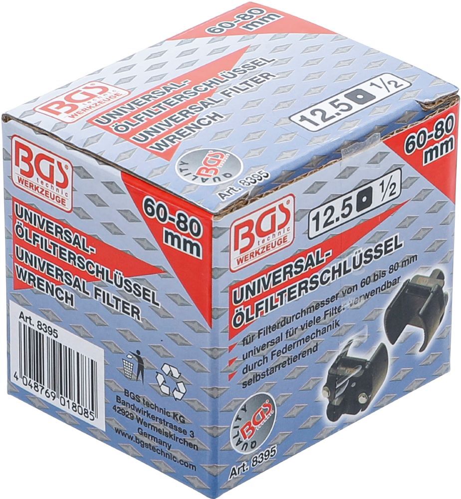 Produktbild Universal Ölfilterschlüssel Antrieb Innenvierkant 1/2 Zoll Durchmesser 60 - 80mm bild 4