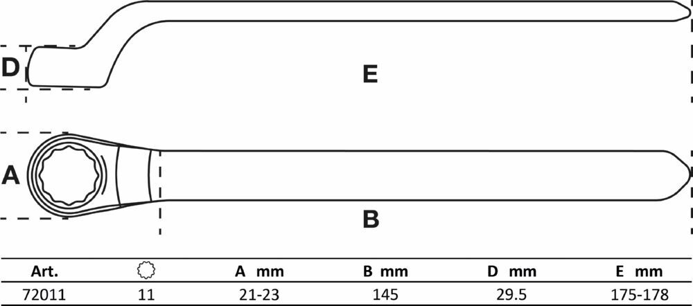 Produktbild VDE Einringschlüssel tief gekröpft 11 mm bild 2