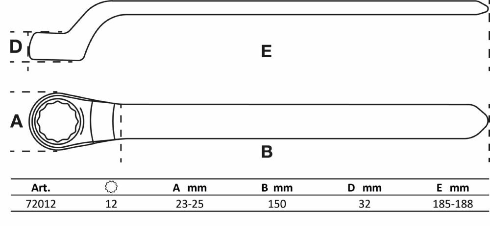 Produktbild VDE Einringschlüssel tief gekröpft 12 mm bild 2